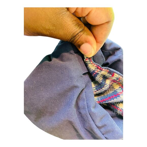 Cabin Creek Womens Hooded Zip Snap Coat Long Jacket Blue Plaid Lining 2X - Picture 8 of 11